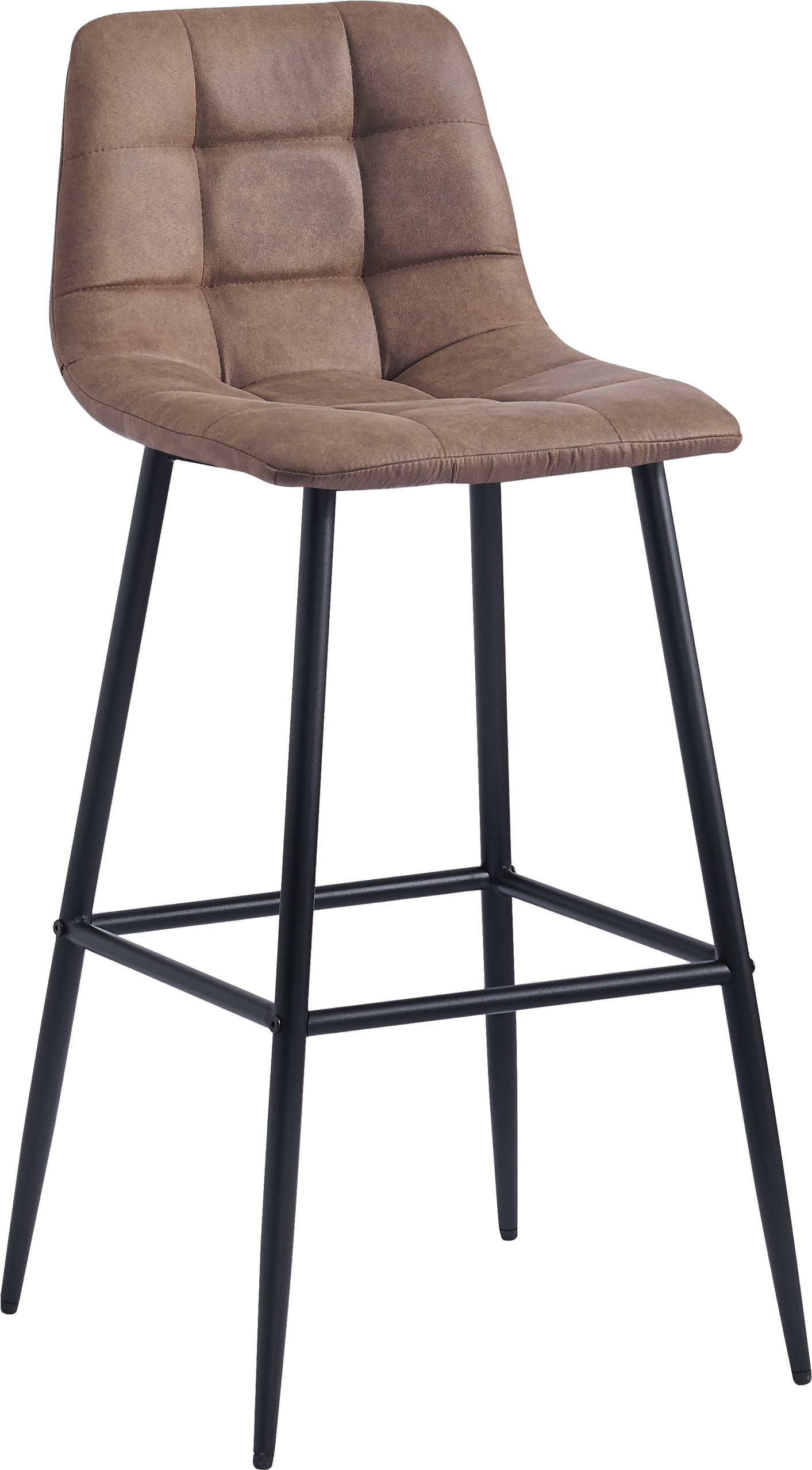 Barstol Nordlys Furniture Tabbjorn   Brun Kunstlæder Med Sort Metalstel   102 Cm Høj Skandinavisk Design