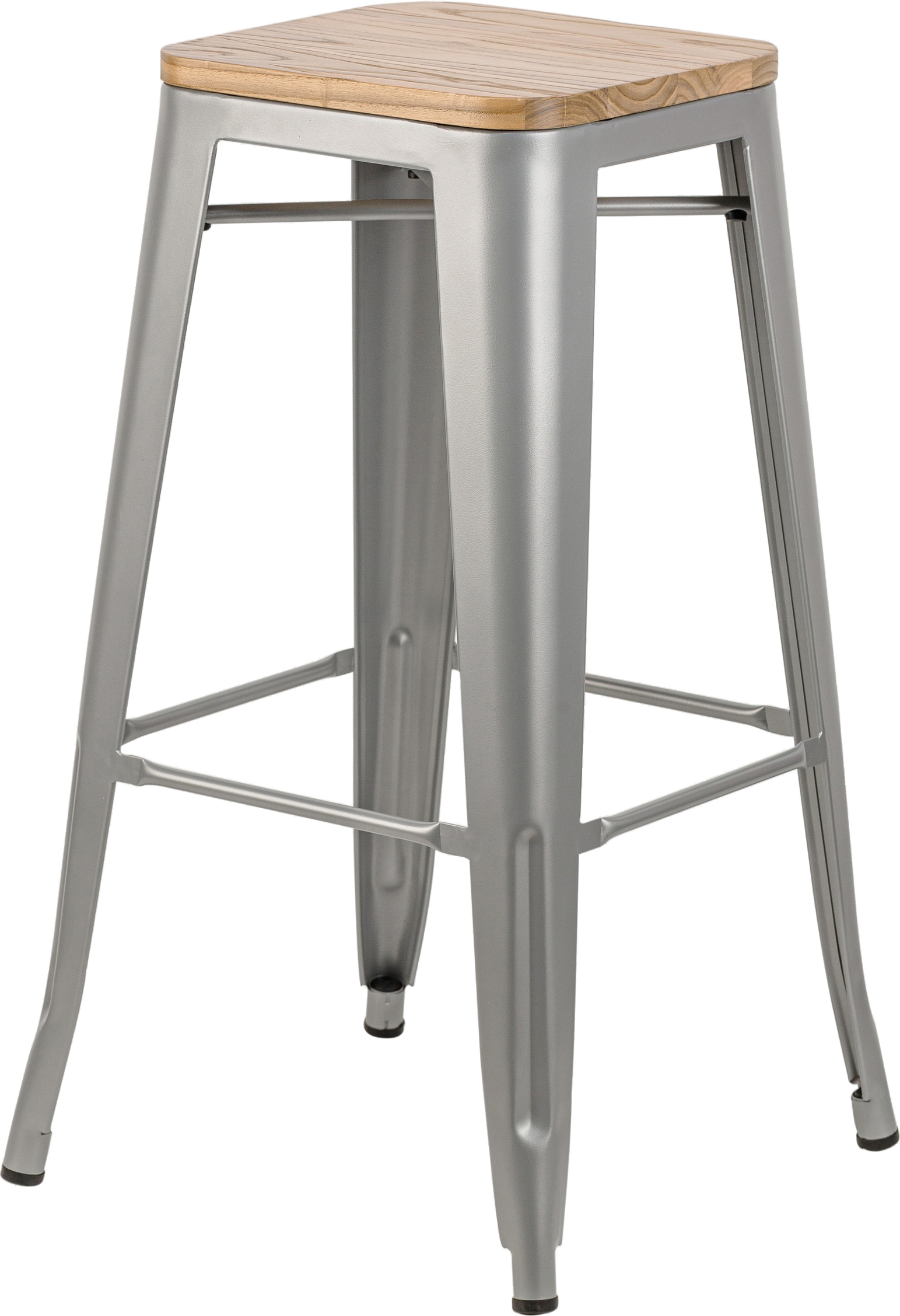Barstol Nordlys Furniture Tabnash Grå Fsc Asketræ Ergonomisk Sæde Blank Krom Metalsokkel H75   B43 Cm