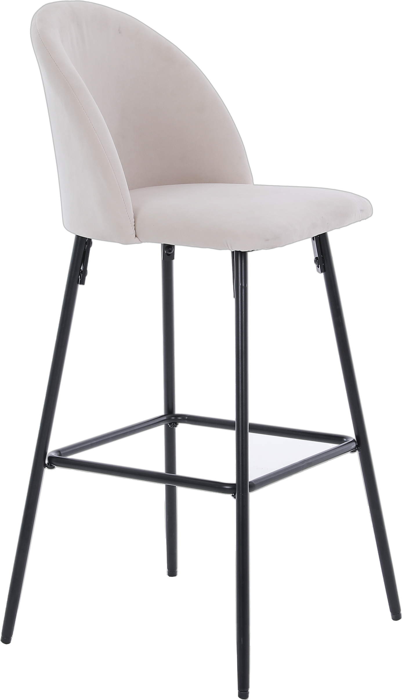 Barstol Nordlys Furniture Tabnilsson   Beige Stof Med Polstret Sæde Og Sort Sandblæst Epoxystel