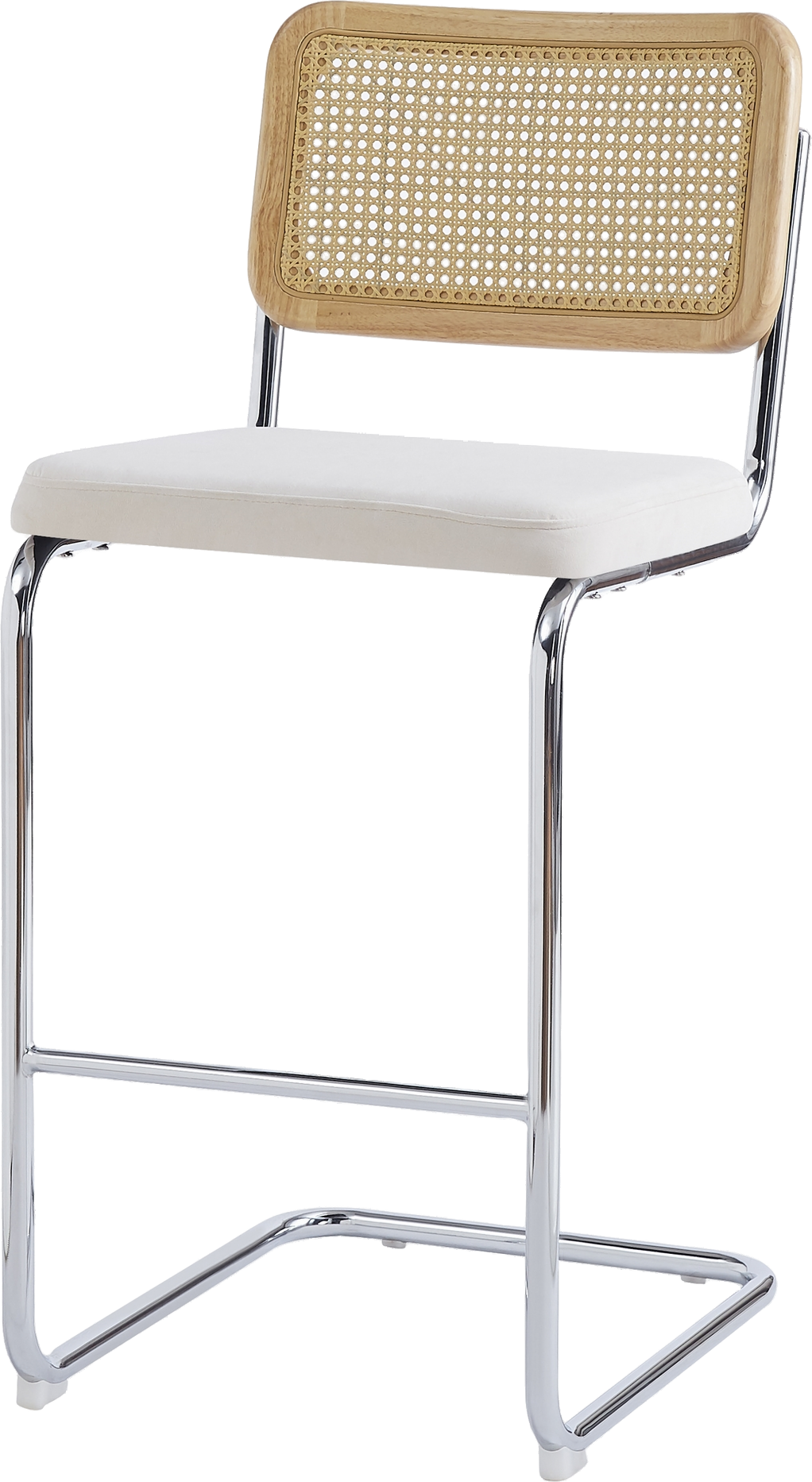 Barstol Nordlys Furniture Tabsofia Rattanstol Med Beige Polstring Og Sorte Metalben H100   B49   D58 Cm