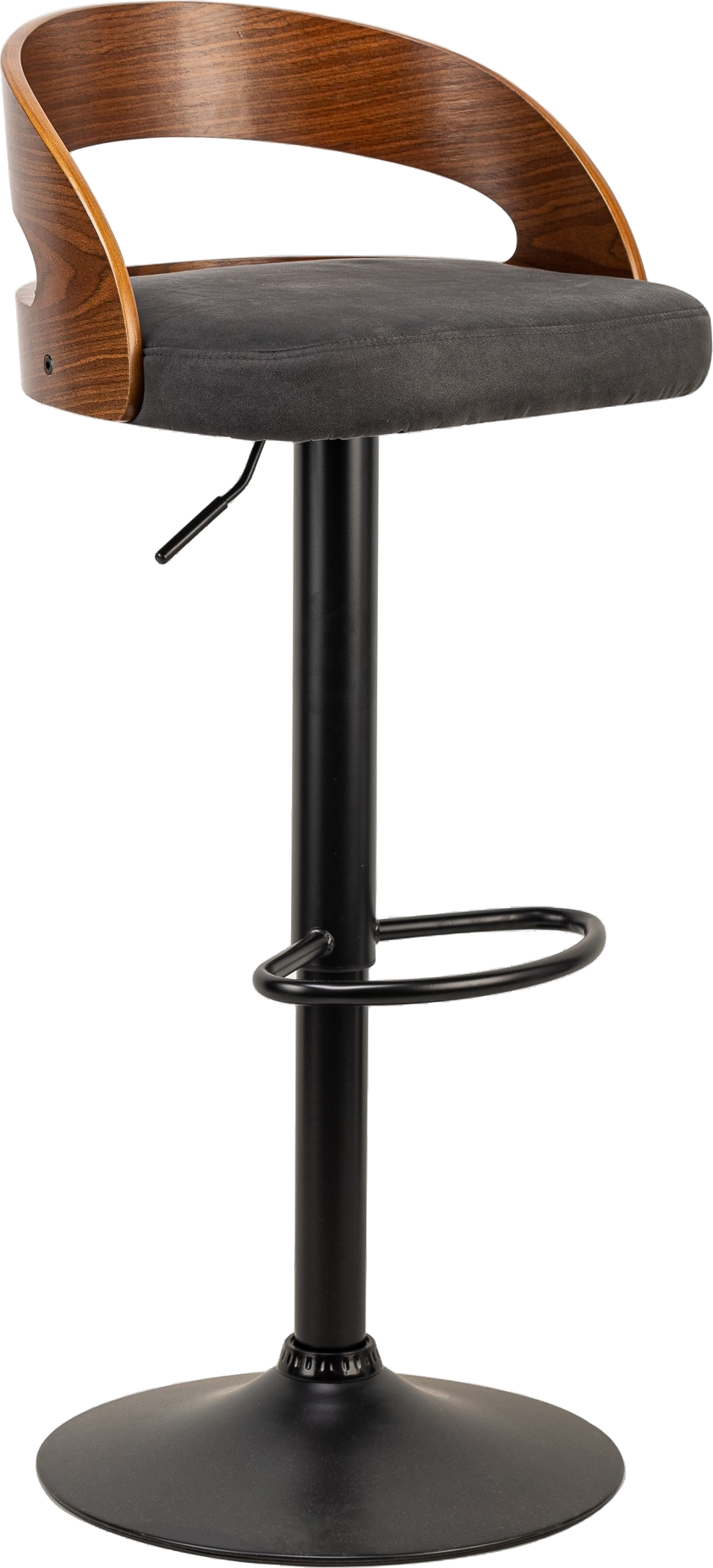 Barstol Nordlys Furniture Tabvictoria   Sort Kunstlæder  Kurvet Træryg  Sort Epoxy Metalbase  H101ã B46ã D45 Cm