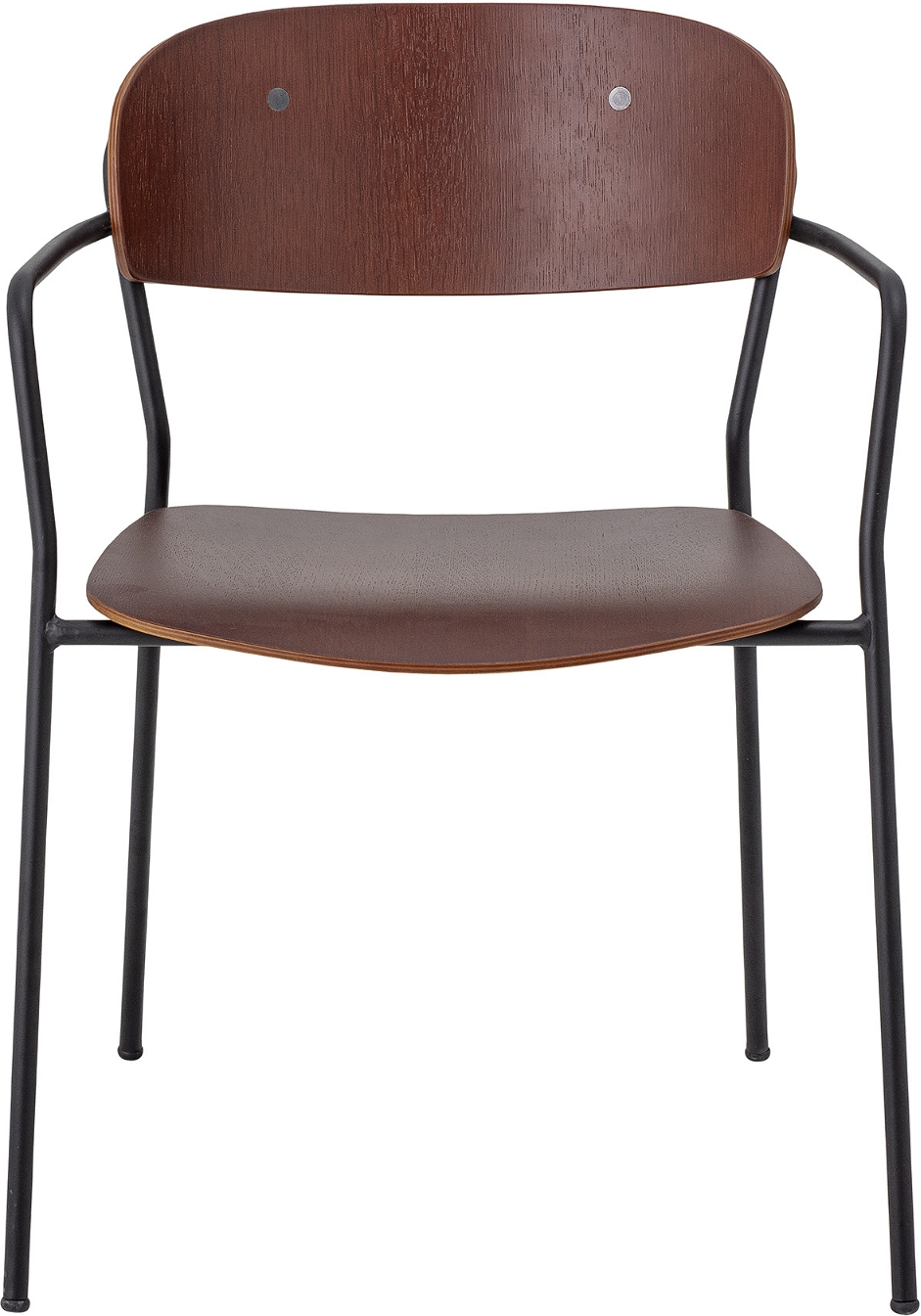 Barstol Piter Fra Creative Collection   Brun Krydsfiner H77 Cm Med Sorte Stålben