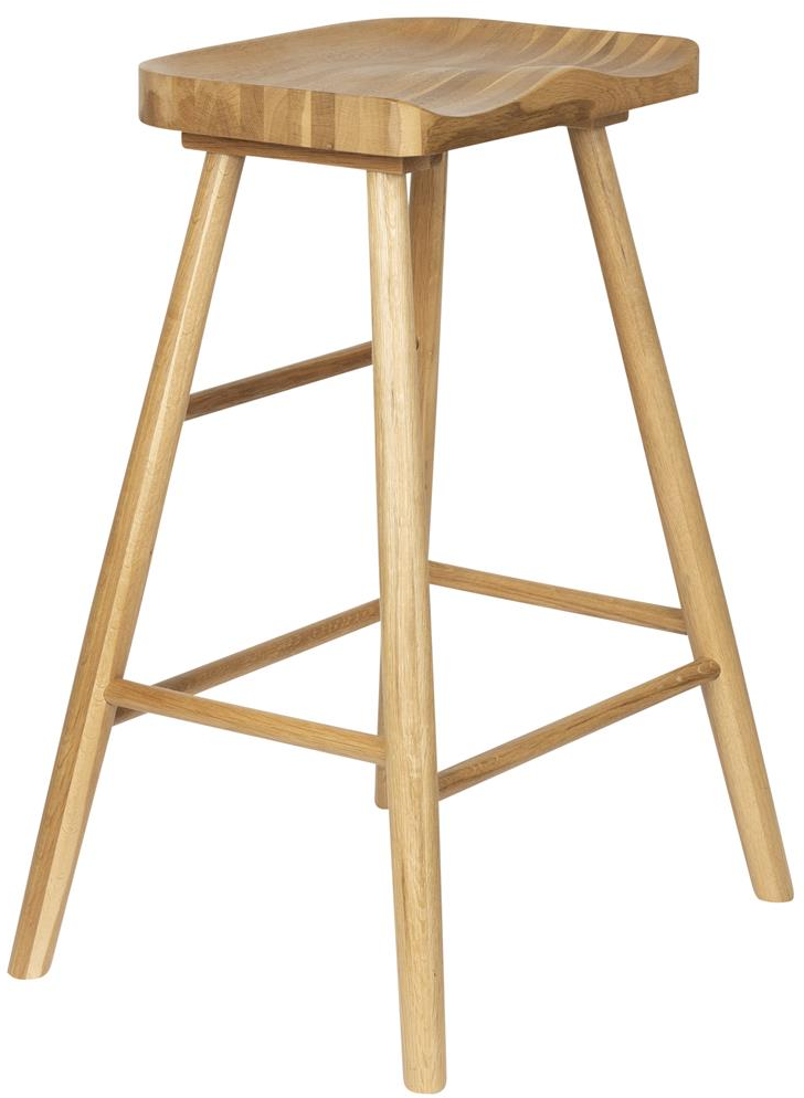 Barstol Studio White Vander i Mørk Sand Egetræ - H64 cm