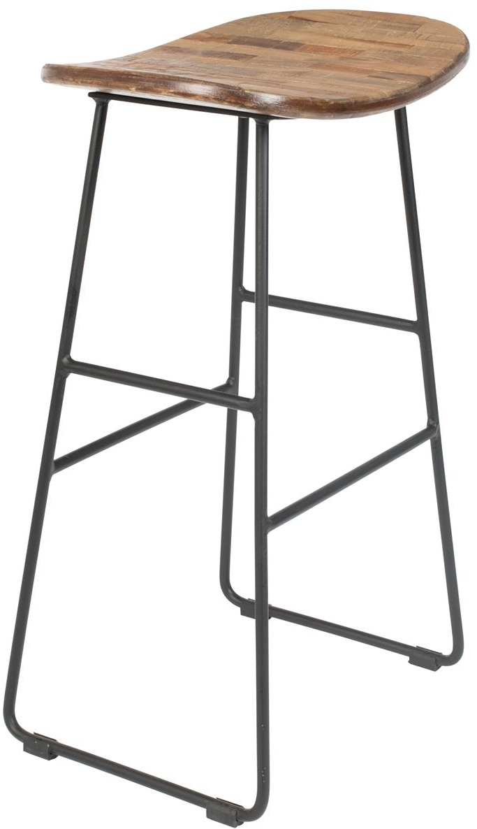 Barstol Tangle fra Studio White - Teak & Stål, Mørkegrå