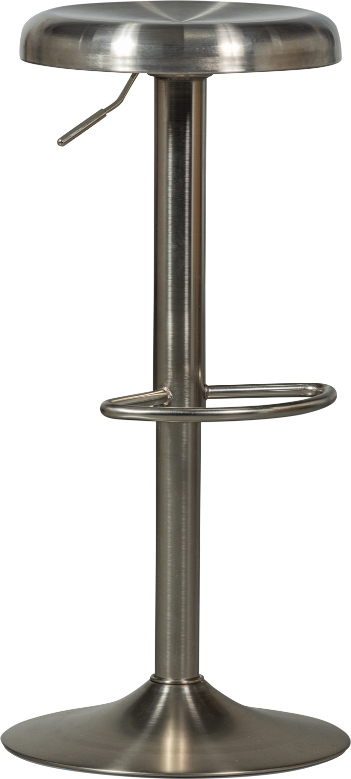 Barstol Woood Collection Isaac Rustfrit Stål Sølv Justerbar Højde Ergonomisk Fodstøtte