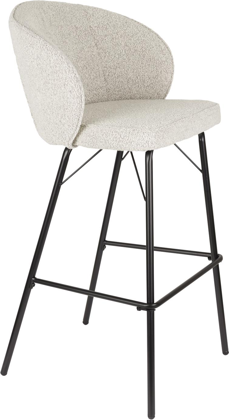 Elegant Barstol Sæt i Lysgrå Polyester med Jernbase