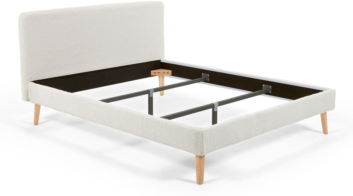Betræk Til Sengeramme Kave Home Lydia 160x200 Cm Hvid Shearling Fleece