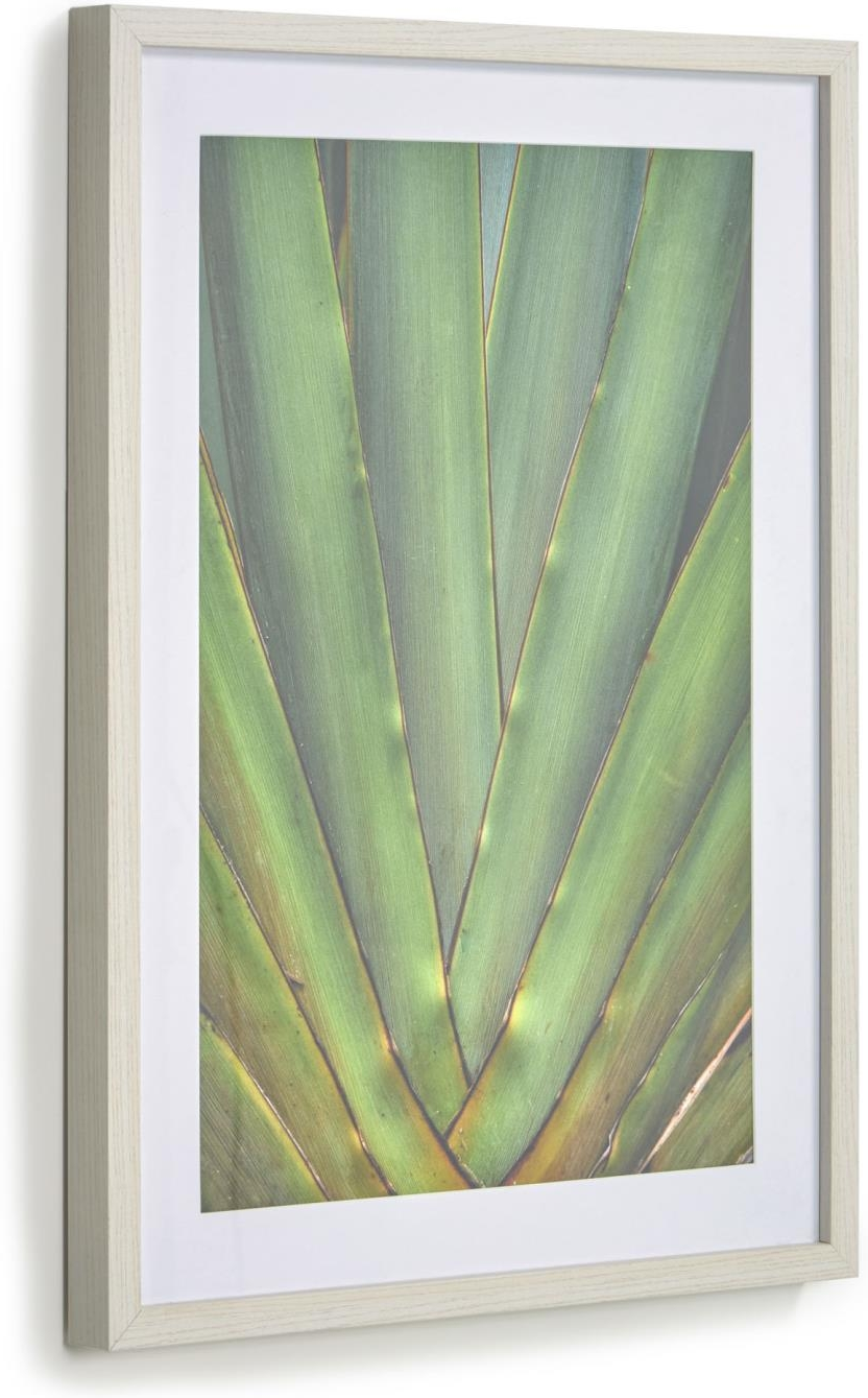 Billede Med Ramme Kave Home Lyn 50ã 70 Cm   Tropisk Grøn Vægkunst   Finértræ   Glas