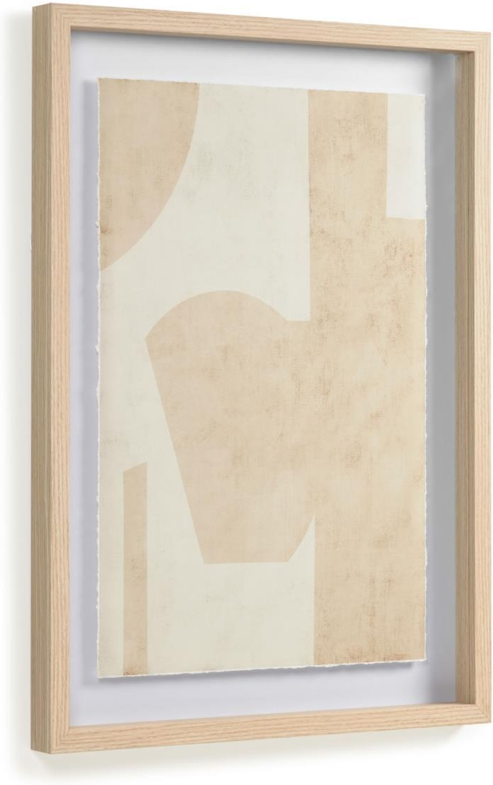 Billede Med Ramme Kave Home Nannete   Abstrakt Lærredsvægkunst   Beige  70x4x50 Cm