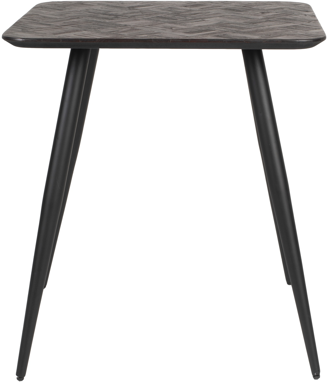Bistrobord Studio White Webster   Genbrugt Teak Askegrå ø70x76 Cm Med Slanke Jernben Til Udendørs