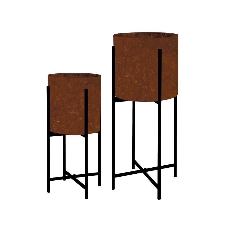 Blomsterkassesæt Rund   Rust   Stk ø29   ø25 Cm