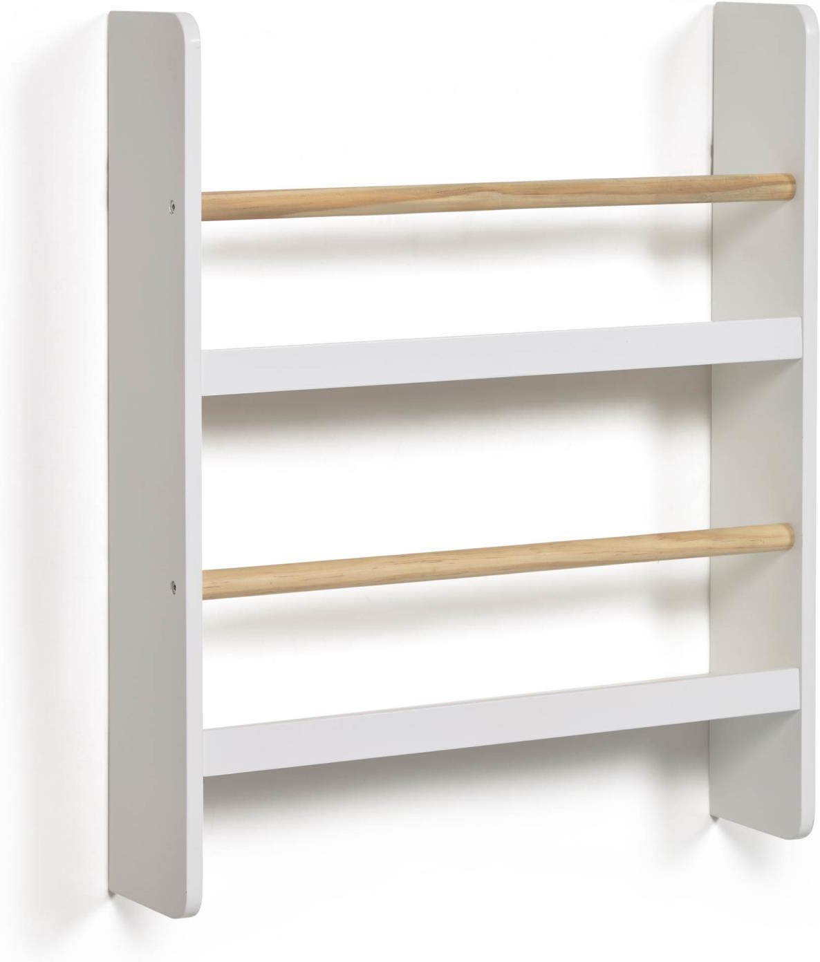 Børnebogreol Kave Home Gopi   Hvid Væghylde   Mdf   Fyrretræ 60x12x50 Cm