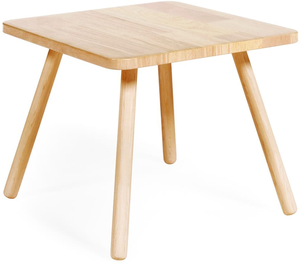 Børnebord Kave Home Dilcia Massivt Heveatræ Natur Firkantet 55x55 Cm