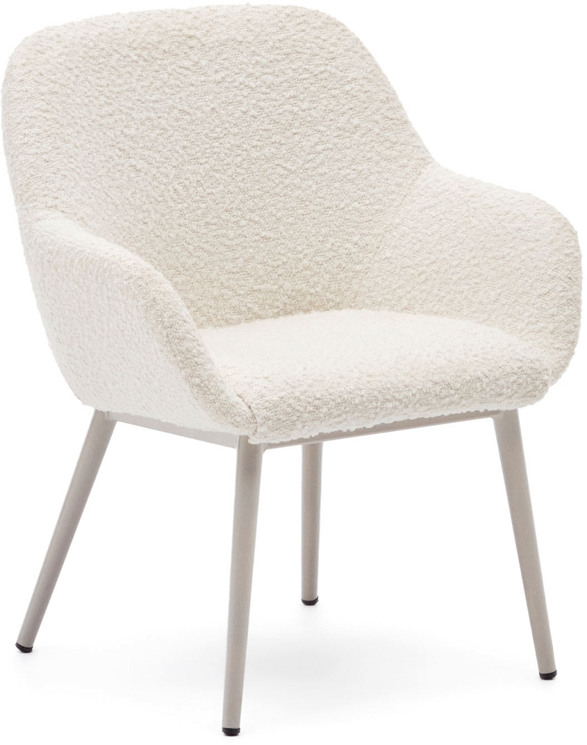 Børnestol Barnestol Kave Home Konna Hvid Polstret Shearlingbetræk H47xb49xl61 Cm
