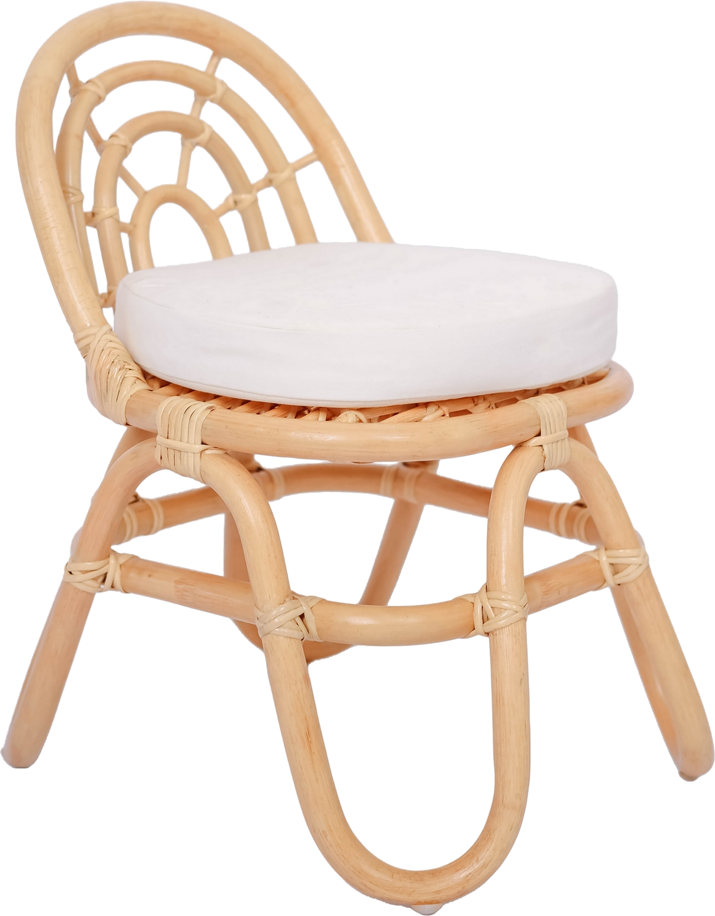 Børnestol Nordlys Furniture Pulau Håndflettet Natur-rattan Med Aftagelig Polstret Hynde H49ã B36ã D42 Cm