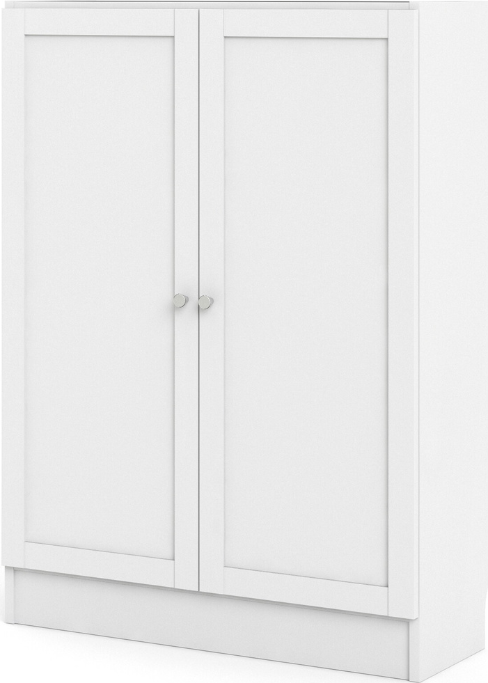 Bogreol Opbevaringsreol Vesterholm Basic Vægmonteret Med Låge  Hvid H107   B79   D28 Cm