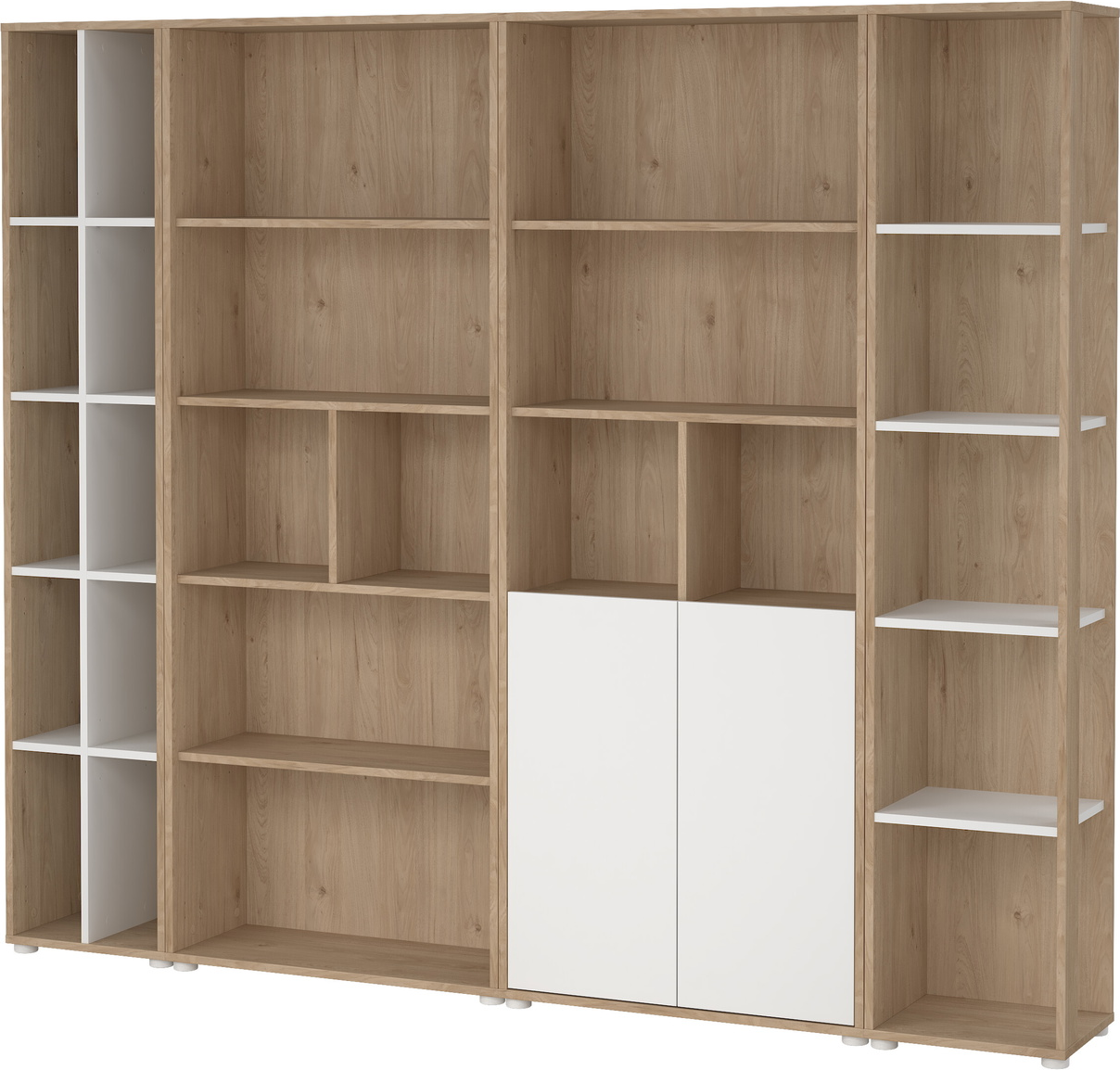 Bogreol Opbevaringsreol Vesterholm Formé H205ã B241ã D34 Cm Hvid Jackson Hickory Spånplade