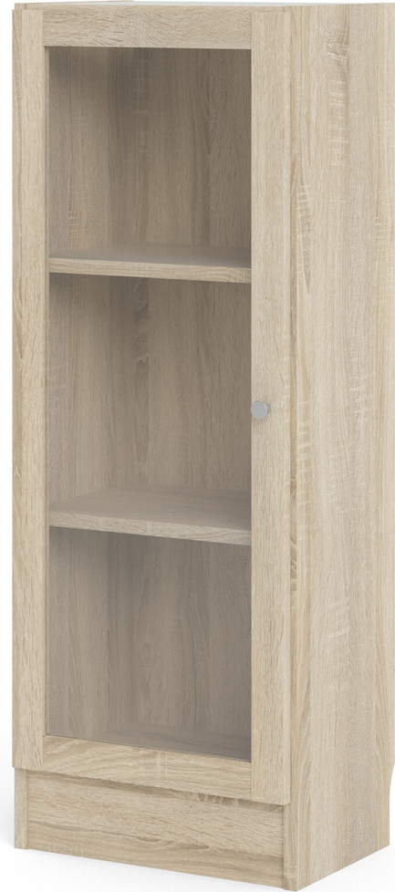 Bogreol Vesterholm Basic Med Glasdøre  Vægmonteret  Natur Egestruktur H107xb41xd28 Cm