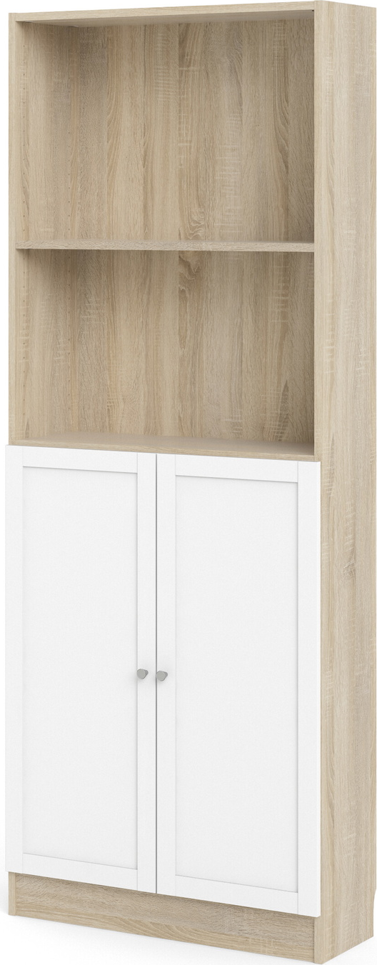Bogreol Vesterholm Basic  Natur Hvid  H203   B79   D28 Cm    Hylder  Låger  Vægmonteret