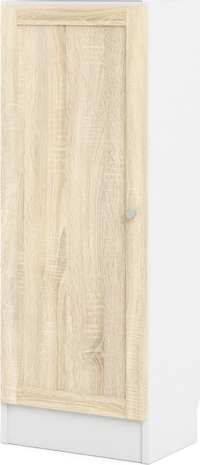 Bogreol Vesterholm Basic Vægmonteret Reol Med Låge  Natur Hvid  H107ã B40 6ã D28   Cm  Spånplade Folie  Danskproduceret