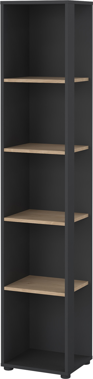 Bogreol Vesterholm Formé   Hylder  Spånplade  Jackson-hickory Matgrå  H204 7ã B40 8ã D34   Cm