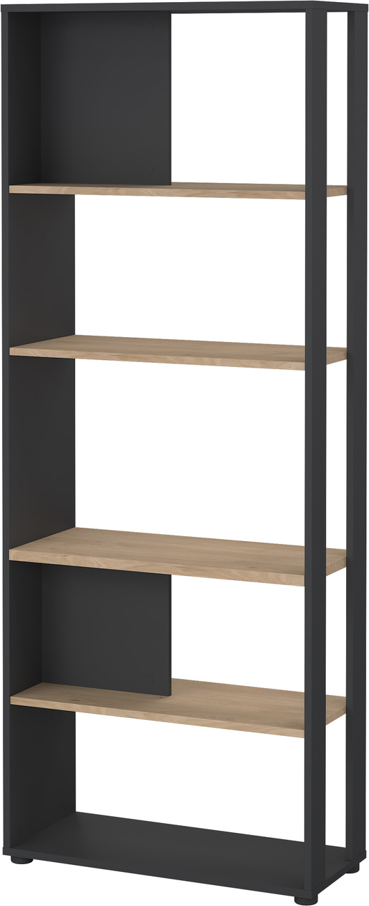 Bogreol Vesterholm Formé    Hylder  Spånplade  Jackson-hickory Matgrå  H205xb80xd34 Cm