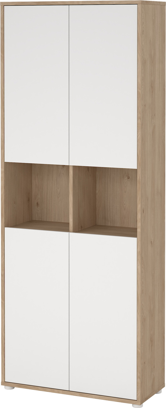 Bogreol Vesterholm Formé  Reol Med   Låger  Hvid Jackson Hickory  Spånplade  H205   B80   D34 Cm