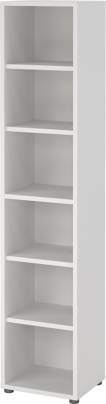 Bogreol Vesterholm Prima  Høj Slank  -hyldet Reol H221   B47   D40 Cm  Hvid Melamin  Vægmonterbar