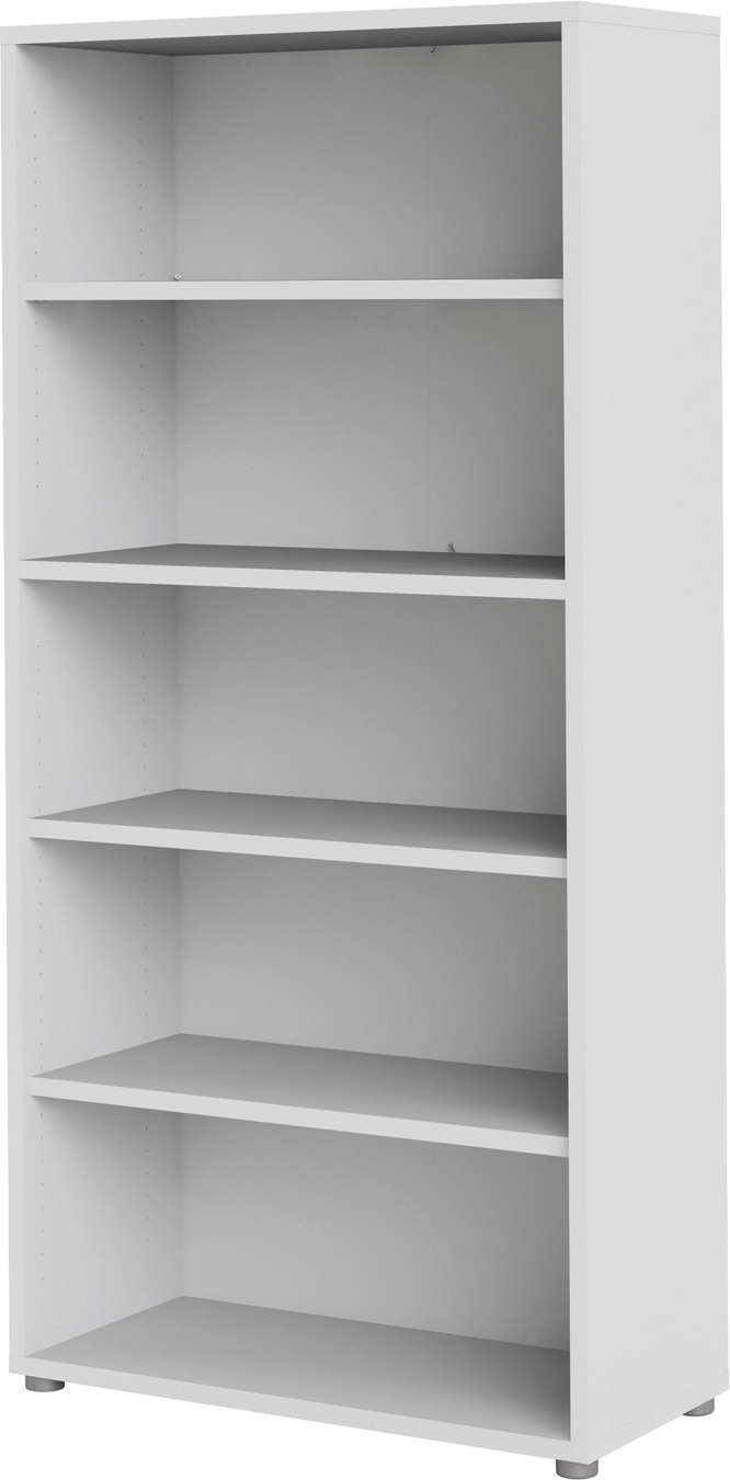 Bogreol Vesterholm Prima  Hvid H186xb89xd40 Cm  Justerbare Hylder  Melaminoverflade  Anti-væltning