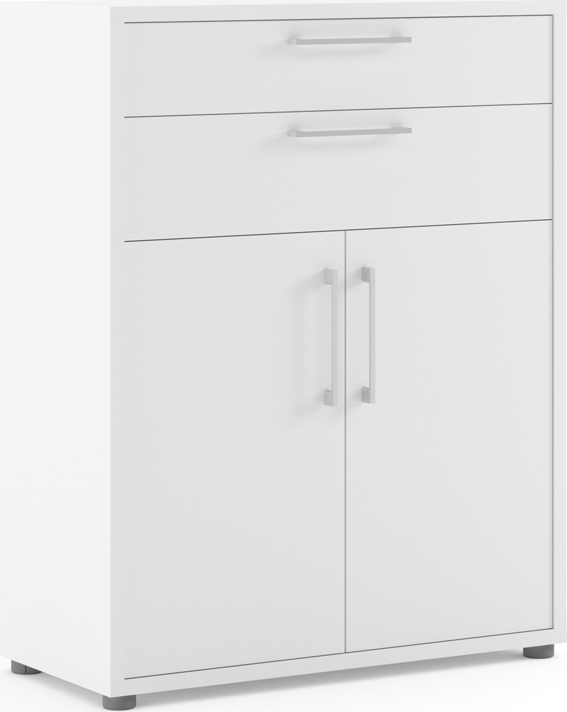 Bogreol Vesterholm Prima  Hvid Vægmonteret Reol H113ã B89ã D40  Spånplade Melamin  Metalhåndtag