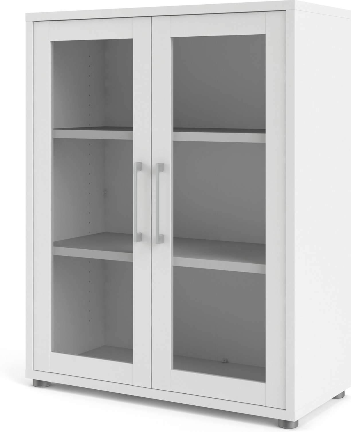 Bogreol Vesterholm Prima Med Glasdøre  Hvid  Spånplade Melamin  H113xb89xd40 Cm