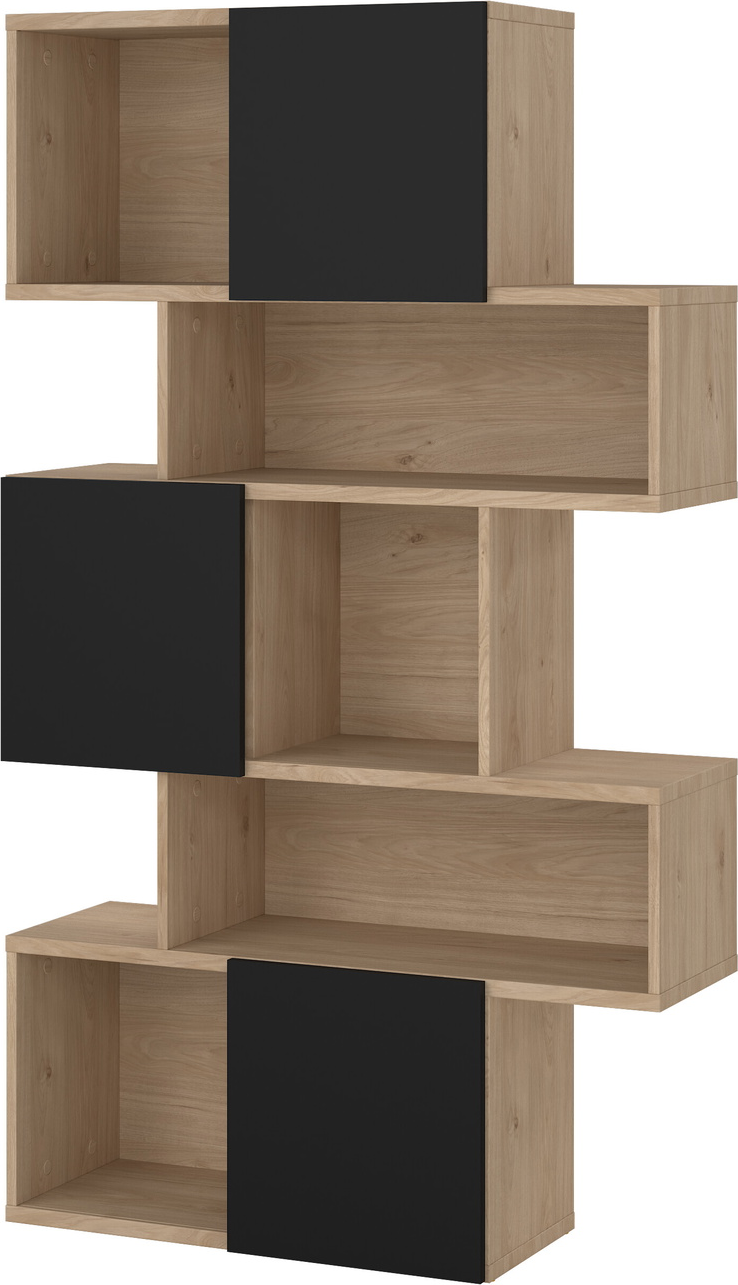 Bogreol Vesterholm Rim  Vægmonteret H166ã B95 5ã D31   Cm  Jackson Hickory Mat Sort   -dørs  Danskproduceret Fsc
