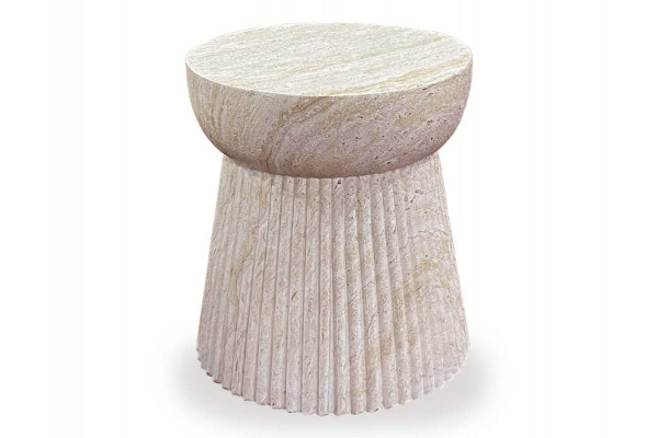 Bolette Sidebord   Riller ø37   43 Cm Natur