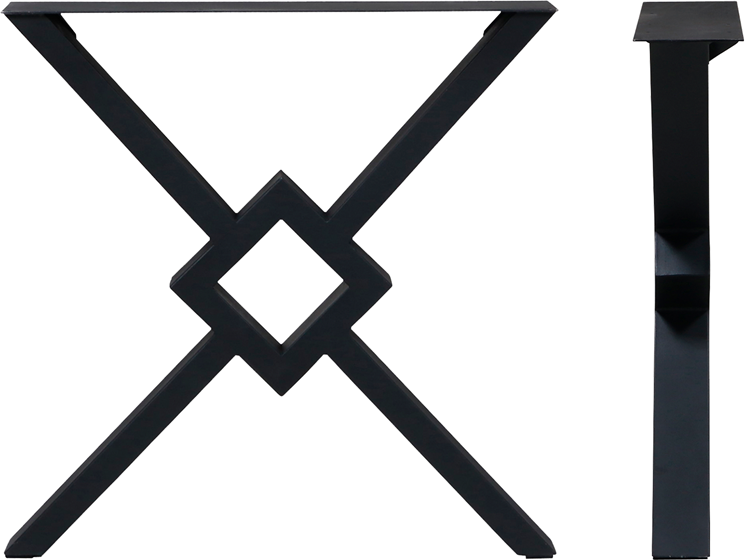 Bordben Til Plankebord House Of Sander Spider Sort Stål 70   Cm Diamantformet Krydsstruktur