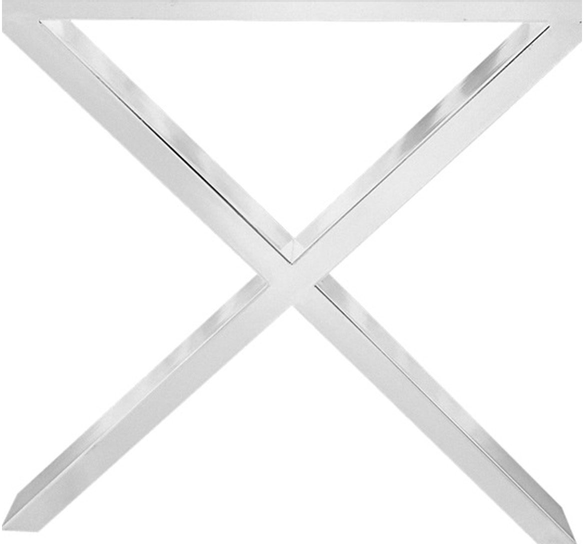 Bordben Til Plankebord House Of Sander   Base Krydsstel Hvid Pulverlakeret Stål H71ã B15ã L70 Cm