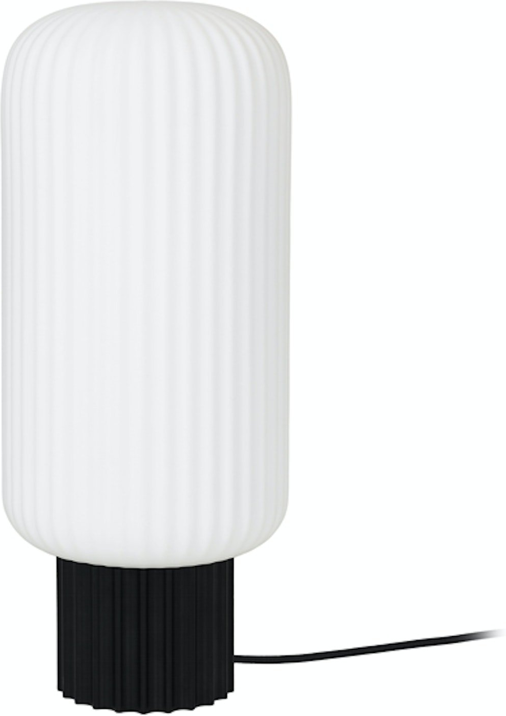 Stilfuld Bordlampe Lolly i Metal og Glas – Sort/Hvid