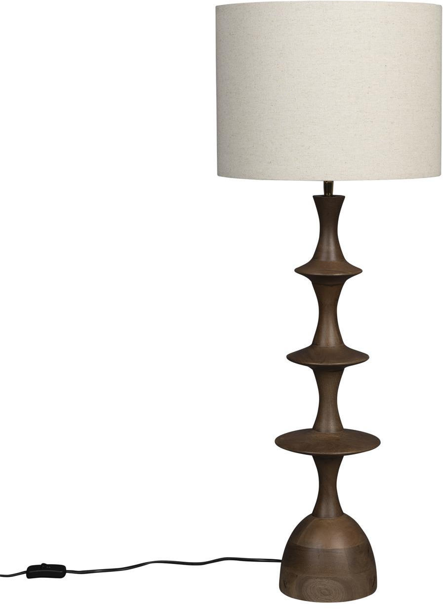 Bordlampe Dutchbone Cath Mangotræ Lysgrå H90 ø34 Cm Vintage