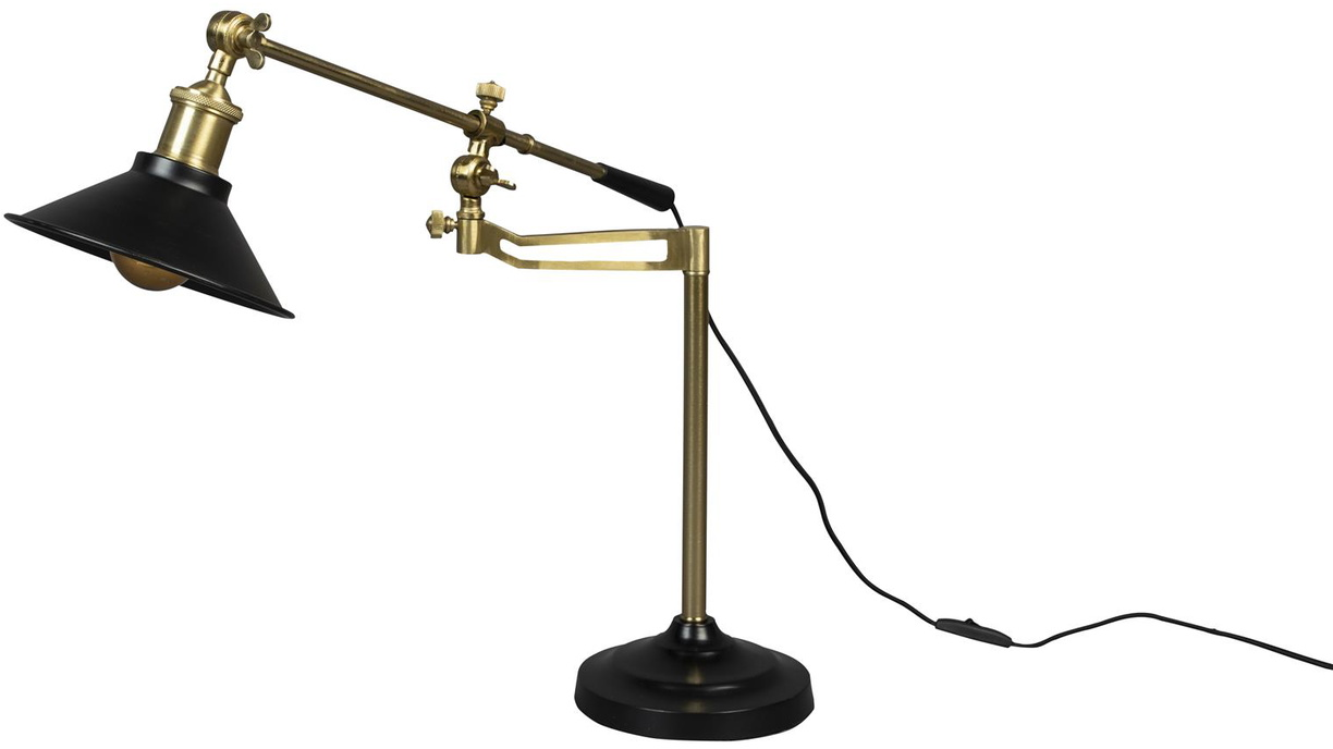 Bordlampe Dutchbone Penelope Antracit   Retro Justerbar Jernlampe H50xb18xl64 Cm