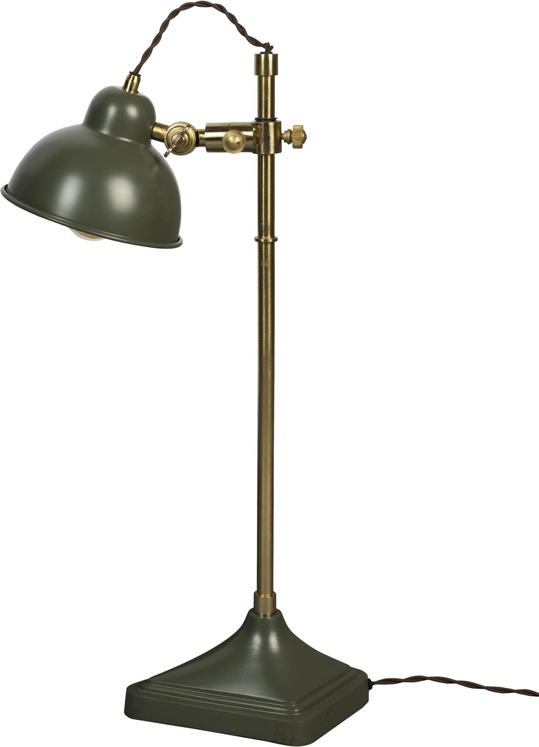Bordlampe Dutchbone Todd Askegrå Jern Vintage Retro Justerbar Vipbar E27 H63   B18   L34 Cm