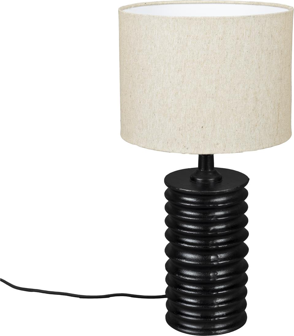 Bordlampe Dutchbone Yalu Ribbet Aluminium Kulsort ø27   54 Cm