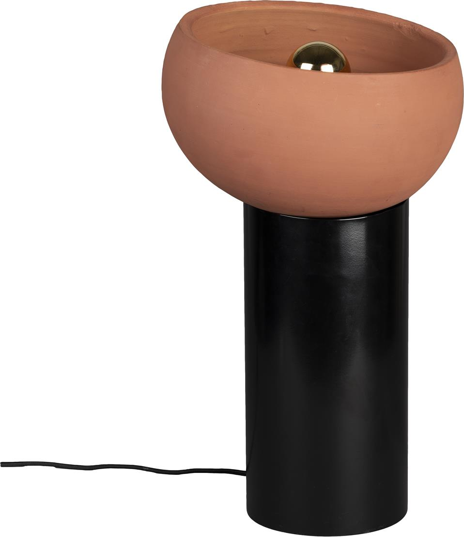 Elegant Bordlampe Zahra i Nougat Keramik med Metalbase