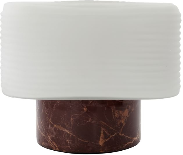 Bordlampe House Doctor Neat ø24 H20   Cm   Brun Marmor Med Rillet Glas