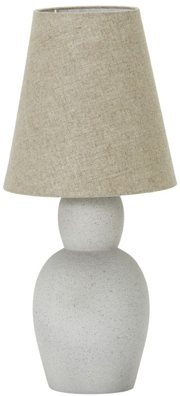 Bordlampe House Doctor Orga ø27   H67 Cm Grå Cementfod Og Sand Hørskærm