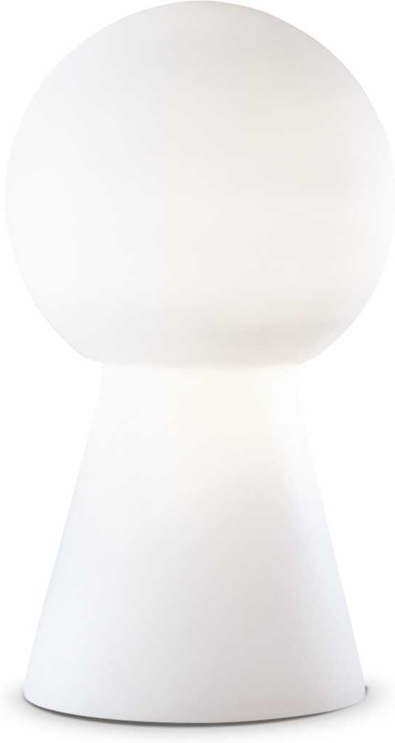Bordlampe Ideal Lux Birillo Designlampe   Hvidblæst Glas ø22   H39 Cm Med Kromfod