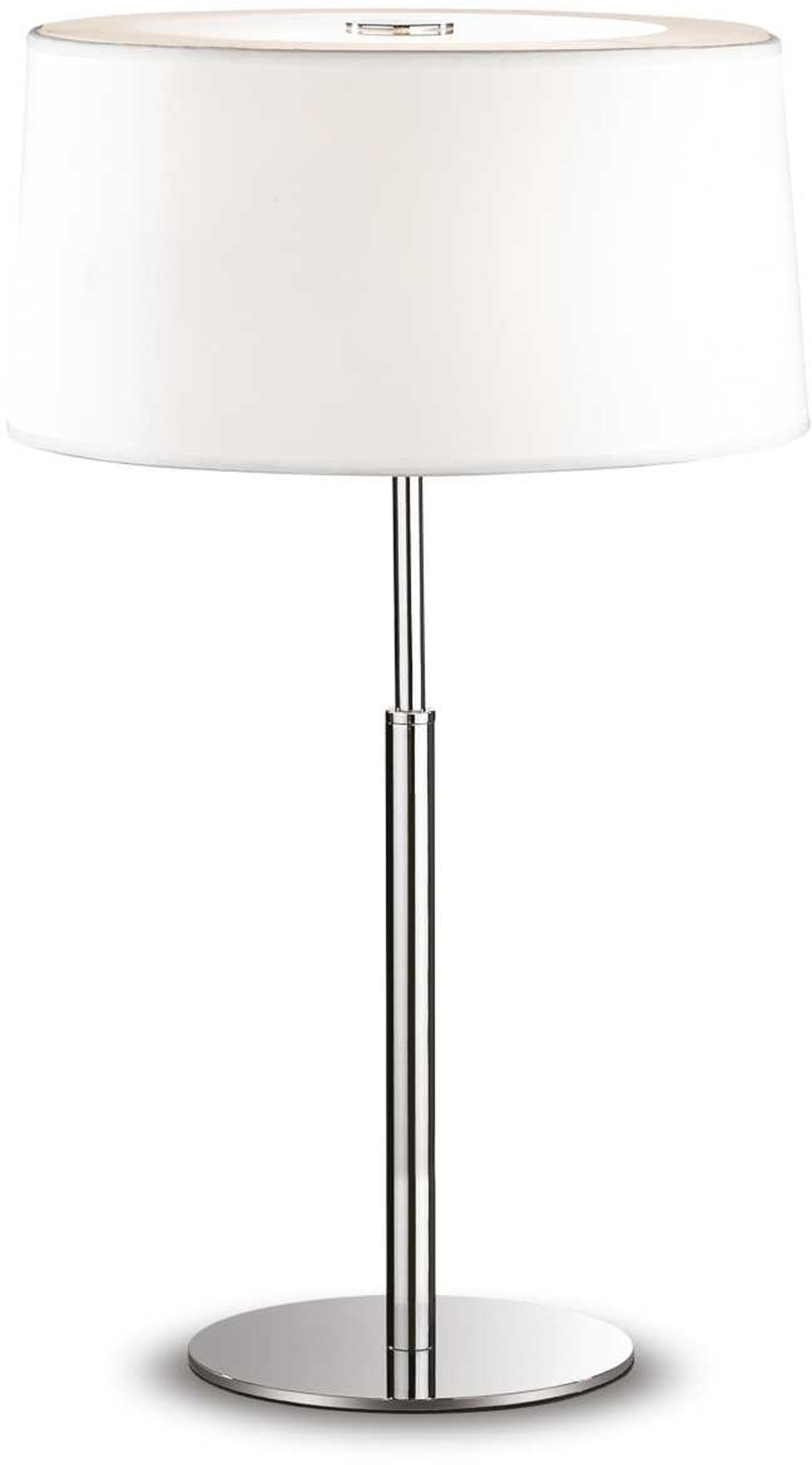 Elegant Hilton Bordlampe i Hvid Krom med Glas