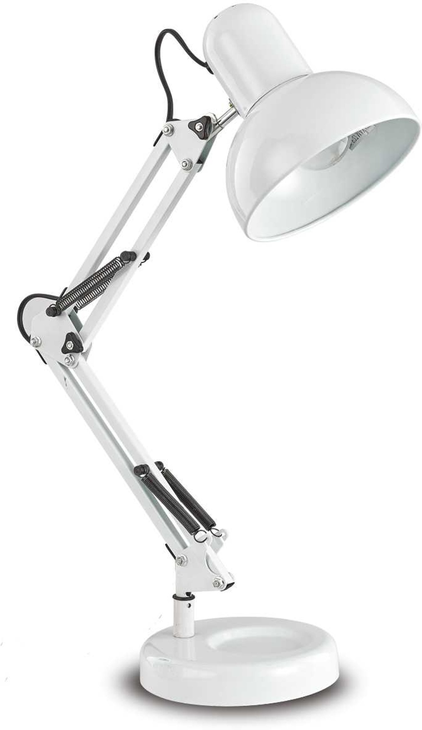 Ideal Lux Kelly Bordlampe - Hvid Metal med Fleksibel Arm