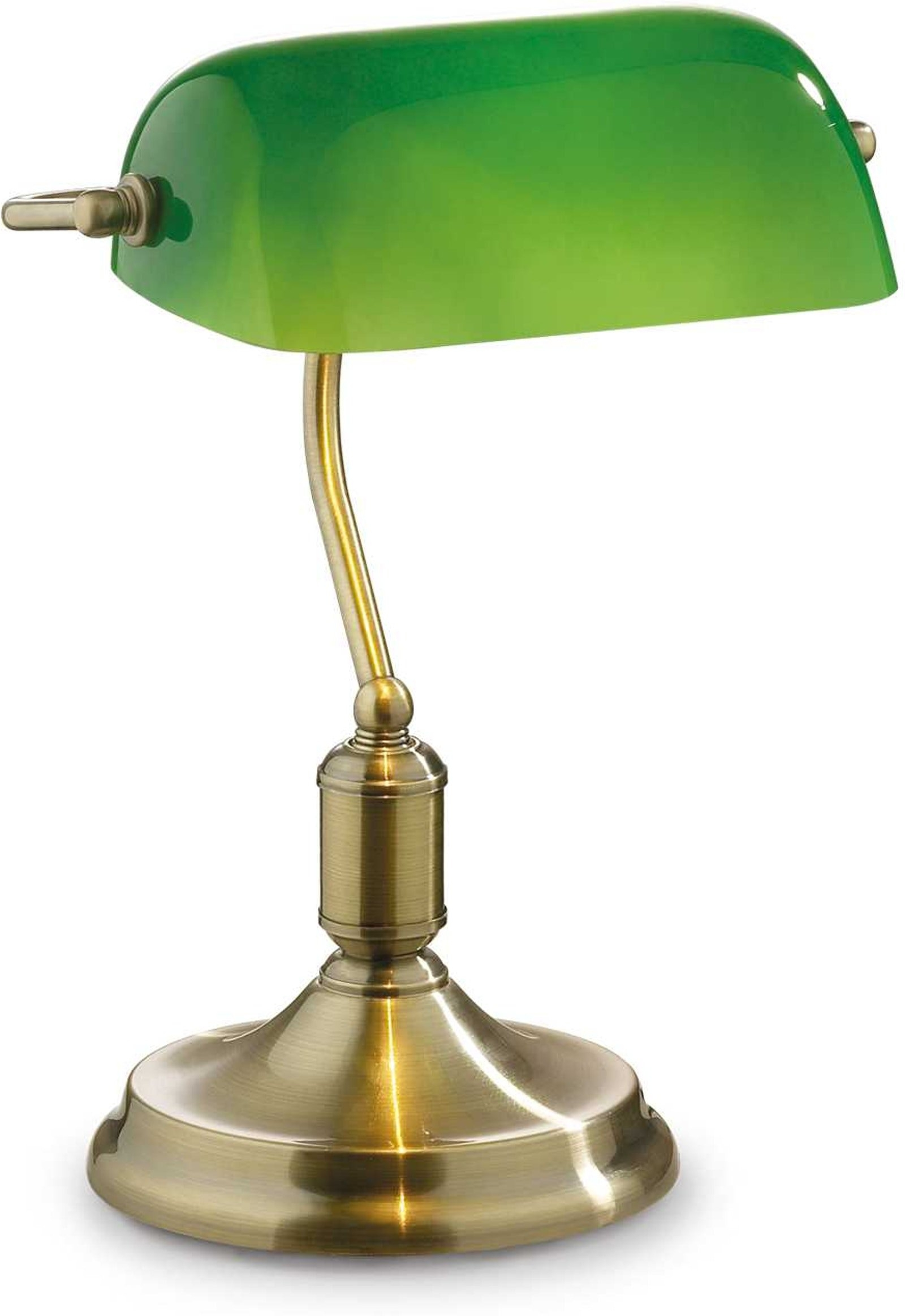 Bordlampe Ideal Lux Lawyer ø26   H38 Cm Brændt Metalbase Grøn Glasskærm E27