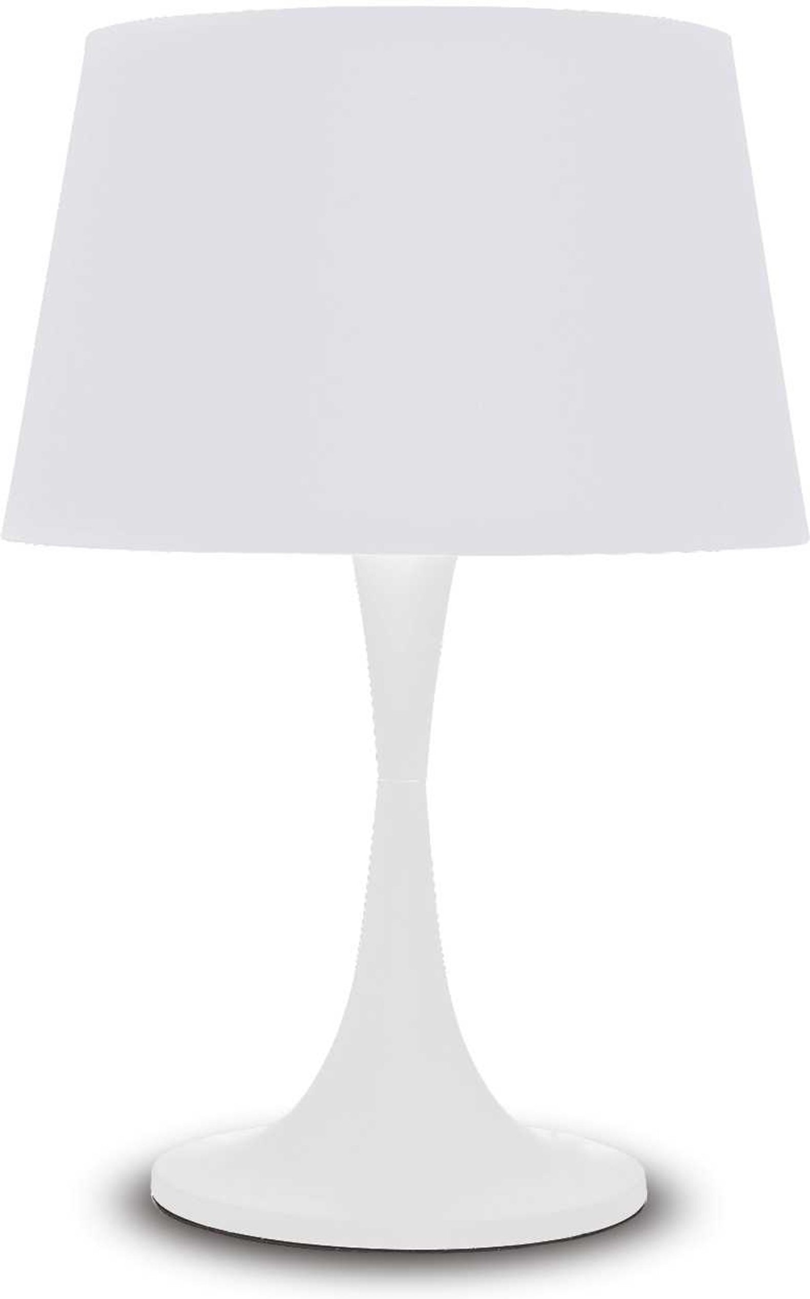 Bordlampe Ideal Lux London Hvid Stofskærm ø32   H48   Cm