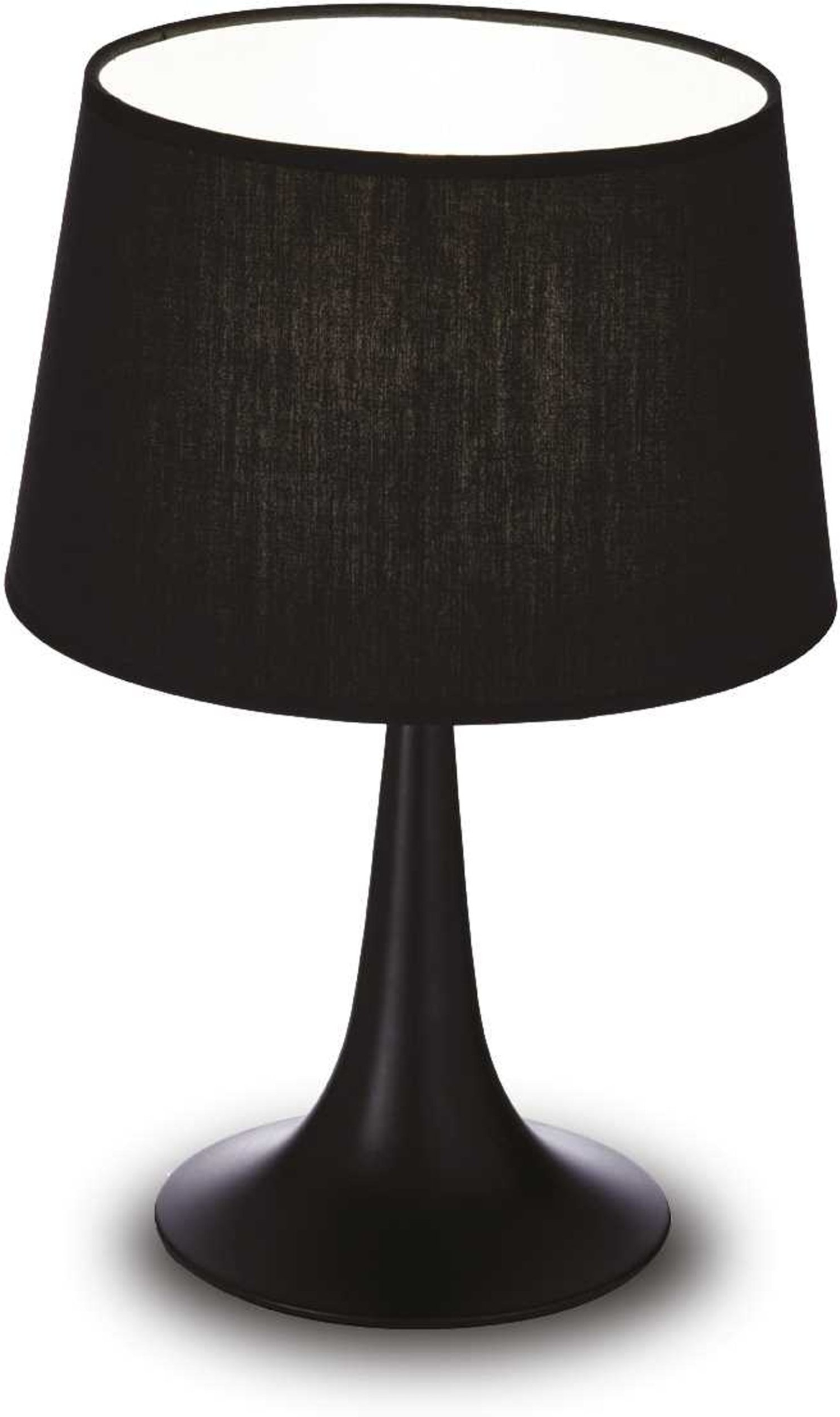 Bordlampe Ideal Lux London   Sort Bordlampe ø23     H36   Cm  Metal Og Stof  E27 Fatning