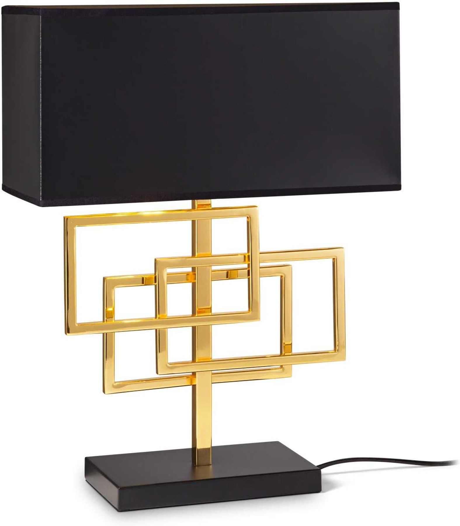 Elegant Bordlampe i Messing og Sort Metal fra Ideal Lux
